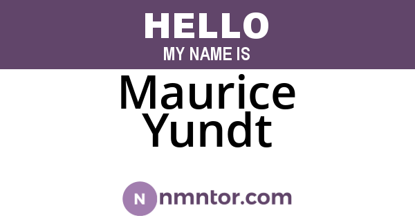 Maurice Yundt