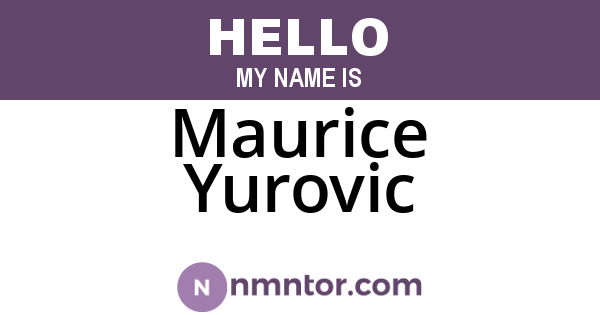 Maurice Yurovic