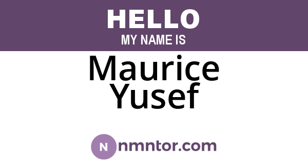 Maurice Yusef