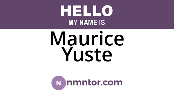Maurice Yuste