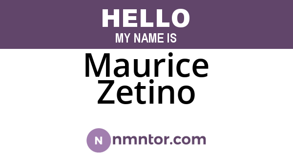 Maurice Zetino