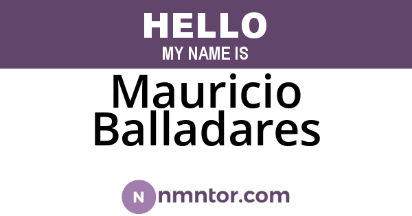 Mauricio Balladares