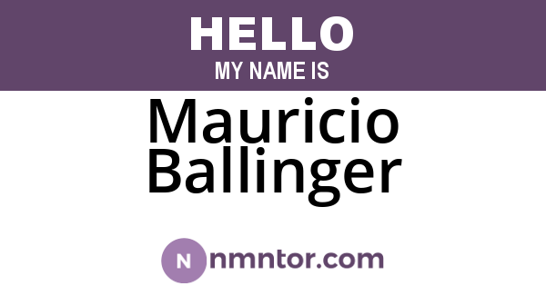 Mauricio Ballinger