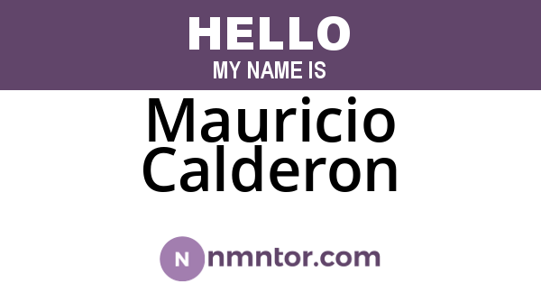 Mauricio Calderon