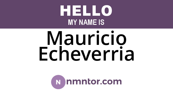 Mauricio Echeverria