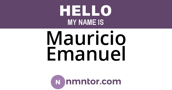 Mauricio Emanuel