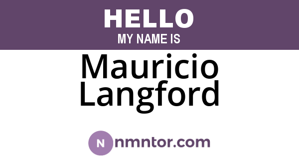Mauricio Langford