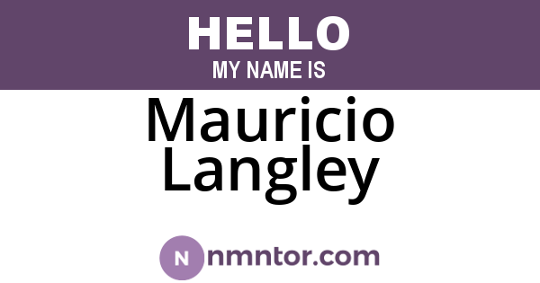 Mauricio Langley