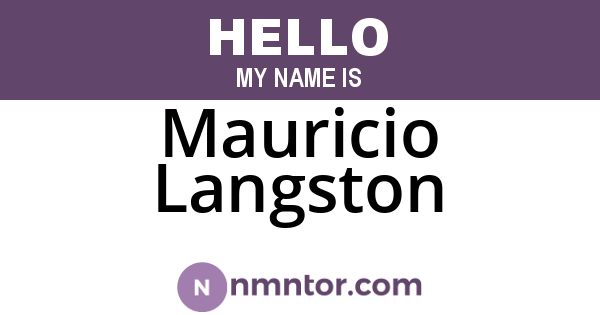 Mauricio Langston