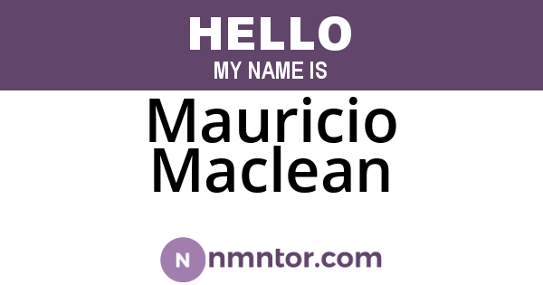 Mauricio Maclean
