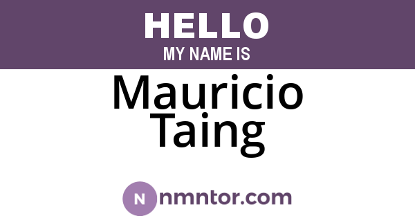 Mauricio Taing