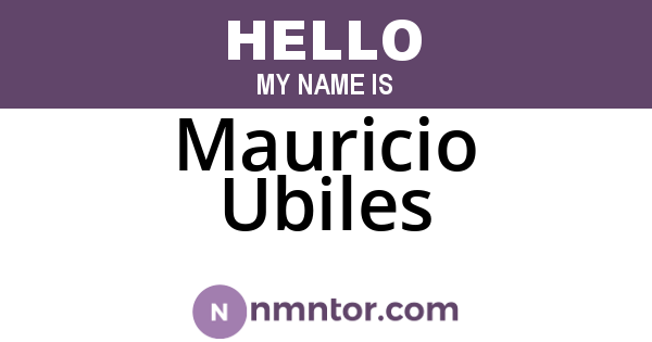 Mauricio Ubiles