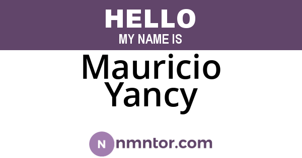 Mauricio Yancy