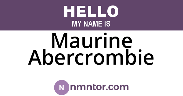 Maurine Abercrombie