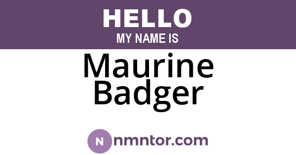 Maurine Badger