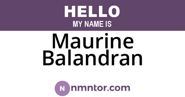 Maurine Balandran