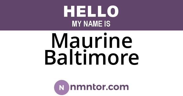 Maurine Baltimore
