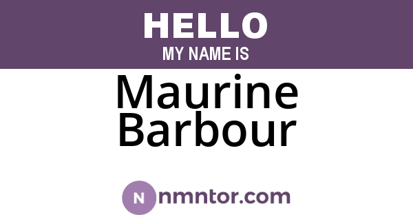 Maurine Barbour