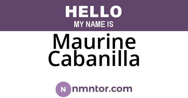 Maurine Cabanilla