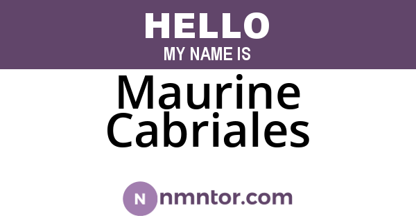 Maurine Cabriales