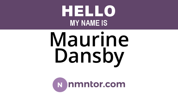 Maurine Dansby