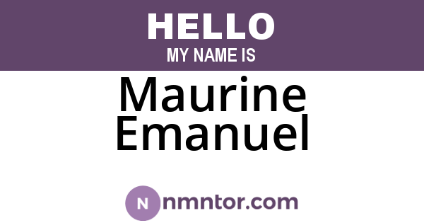 Maurine Emanuel
