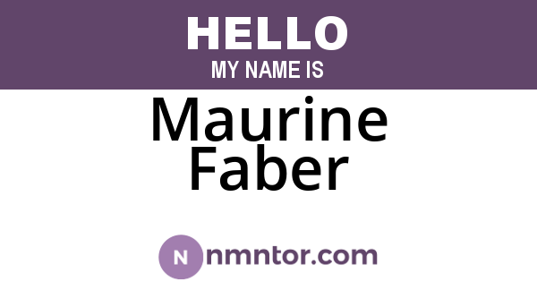 Maurine Faber