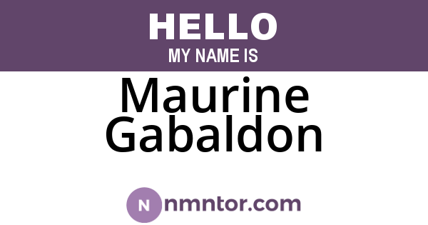 Maurine Gabaldon
