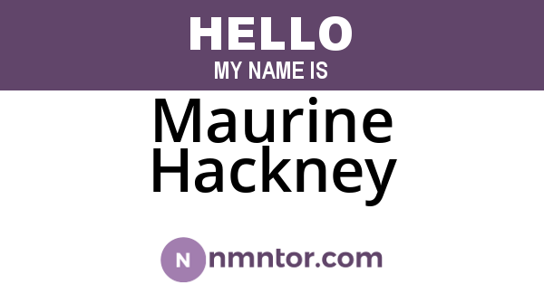 Maurine Hackney