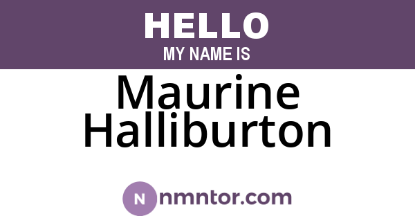 Maurine Halliburton
