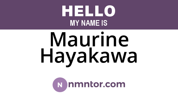 Maurine Hayakawa