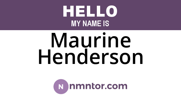 Maurine Henderson