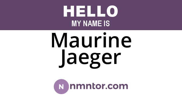 Maurine Jaeger