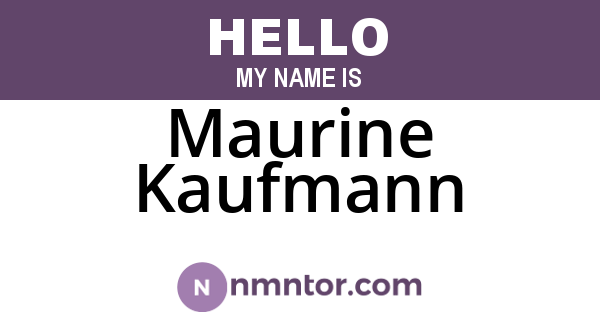 Maurine Kaufmann