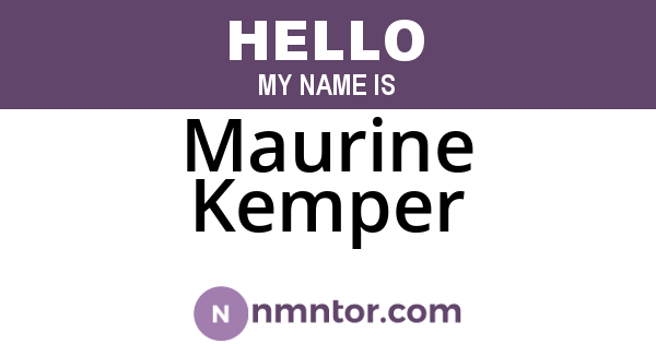 Maurine Kemper