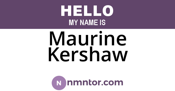 Maurine Kershaw