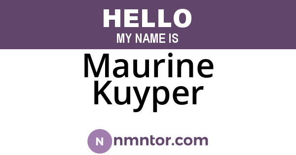 Maurine Kuyper