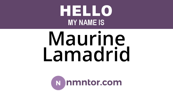Maurine Lamadrid