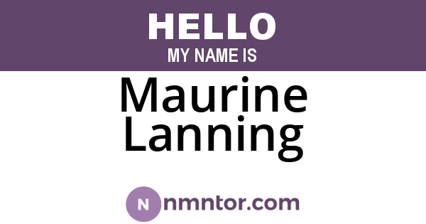 Maurine Lanning