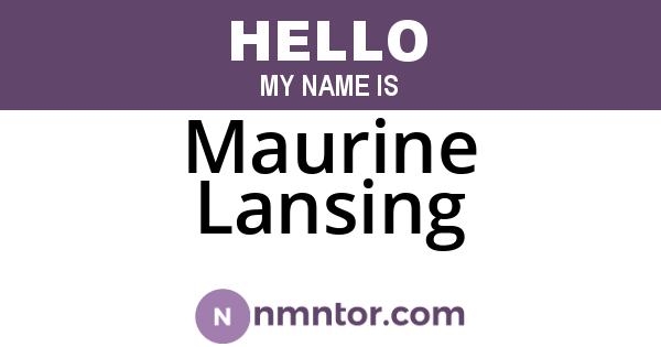 Maurine Lansing