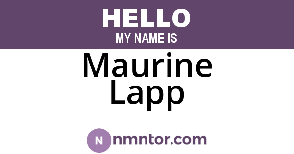 Maurine Lapp