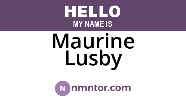 Maurine Lusby