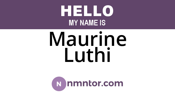 Maurine Luthi