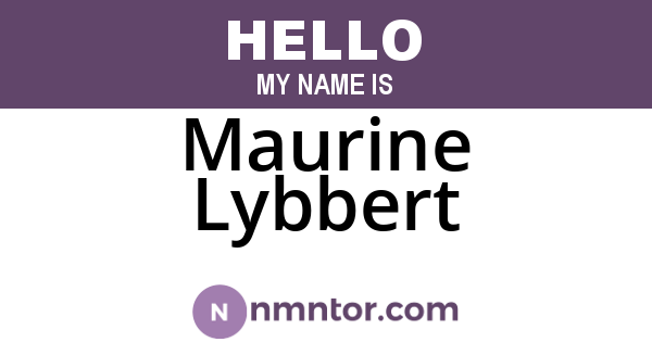 Maurine Lybbert