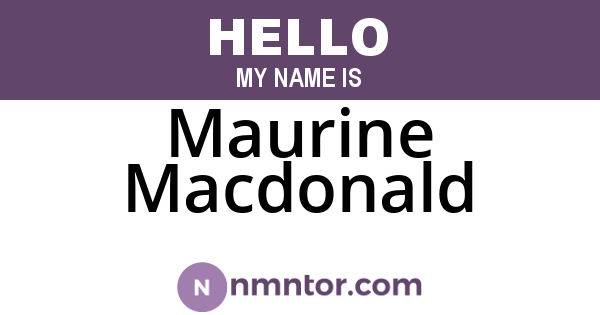 Maurine Macdonald
