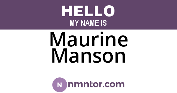 Maurine Manson