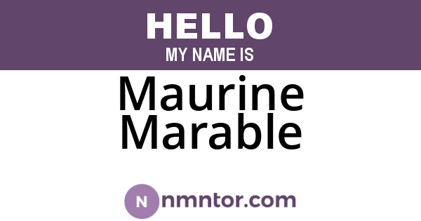 Maurine Marable