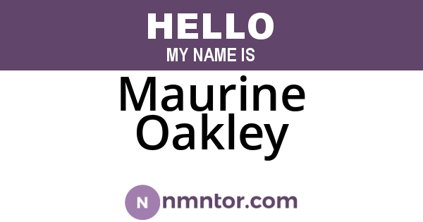 Maurine Oakley