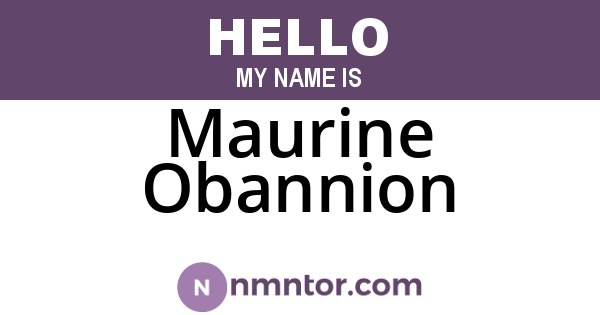Maurine Obannion