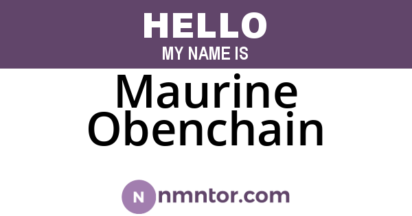 Maurine Obenchain